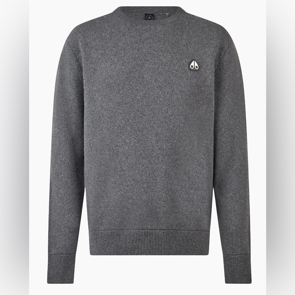 Moose Knuckle Grey Jog Falls Crewneck Sweater Size Small